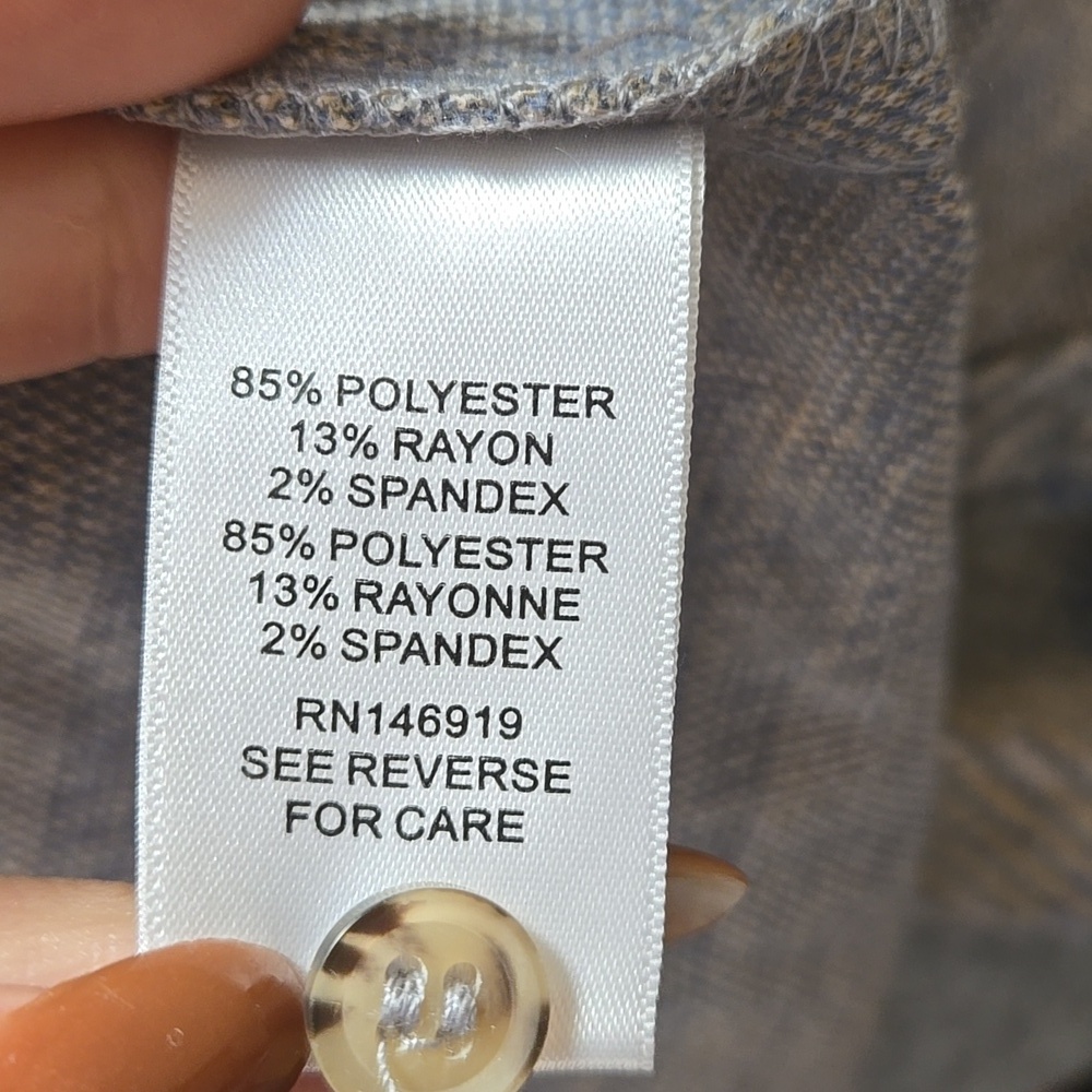 Casa Cabana Plaid Shacket – Blue Beige Grey Overshirt Medium Fall Transitional - Picture 6 of 6